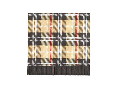 Brown Plaid Dessert Napkins 20ct For Cheap