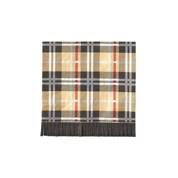 Brown Plaid Dessert Napkins 20ct For Cheap