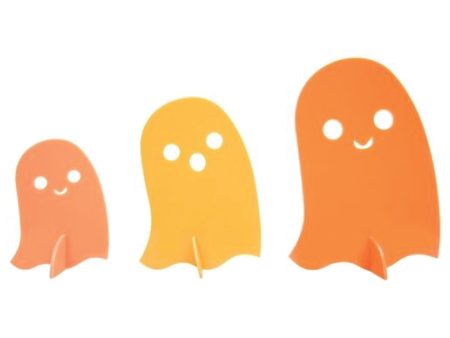 Orange Acrylic Ghost Decorations 3ct Hot on Sale