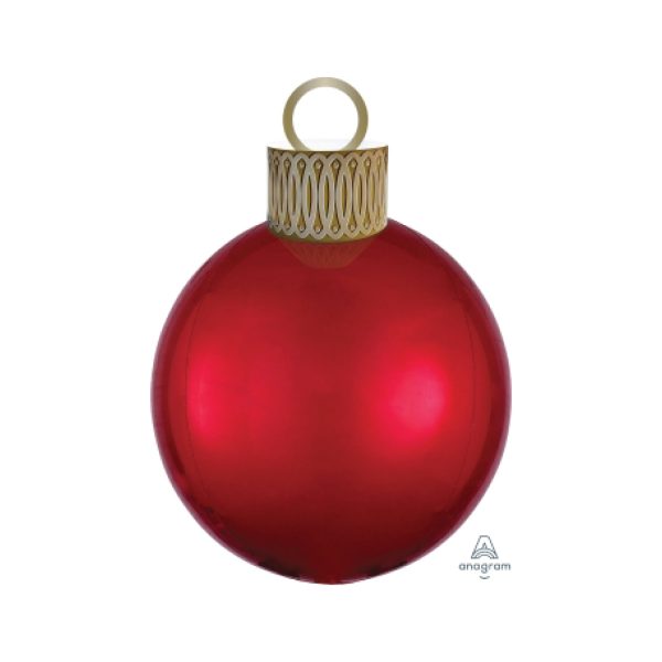 Red Christmas Ornament Foil Balloon Kit 20in For Sale