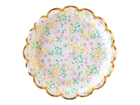 Pastel Ditsy Floral Dessert Plates 8ct For Sale