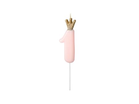 Pink Princess Number 1 Birthday Candle Discount