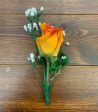 Orange rose groom boutonniere Hot on Sale