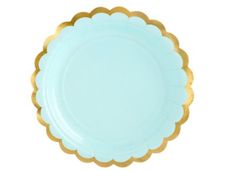 Mint Green & Gold Scalloped Dessert Plates 6ct Cheap