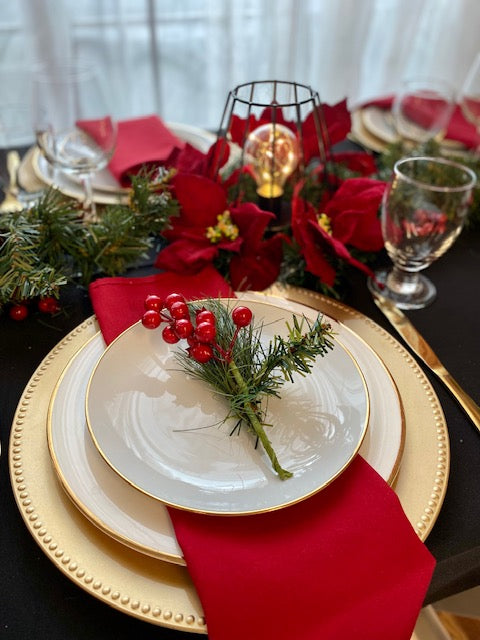 Christmas Gold and Red Table setting package Supply