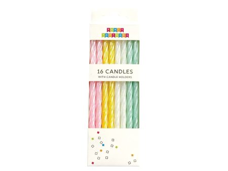 Pearl Pastel Spiral Birthday Candles 16ct Online now