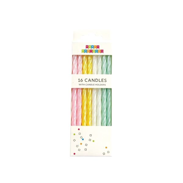 Pearl Pastel Spiral Birthday Candles 16ct Online now