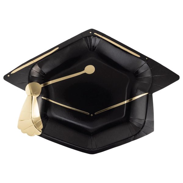 Graduation Cap Lunch Plates 8ct Supply