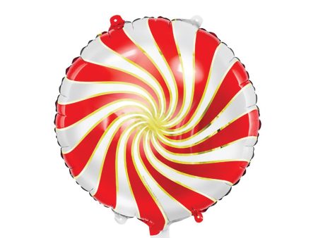 Round Candy Cane Foil Balloon 14in Sale