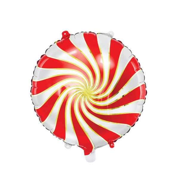 Round Candy Cane Foil Balloon 14in Sale