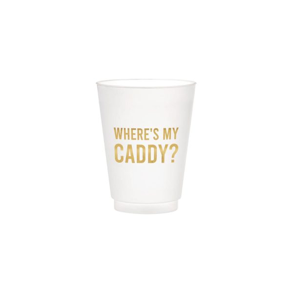 White Where s My Caddy Frosted Plastic Cups 6ct Hot on Sale