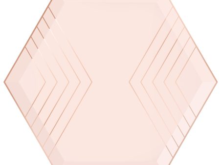 Blush Pink & Rose Gold Hexagon Dinner Plates 8ct Online now