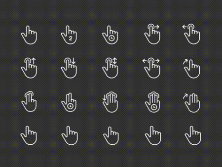 Animated touch white linear icon set Hot on Sale