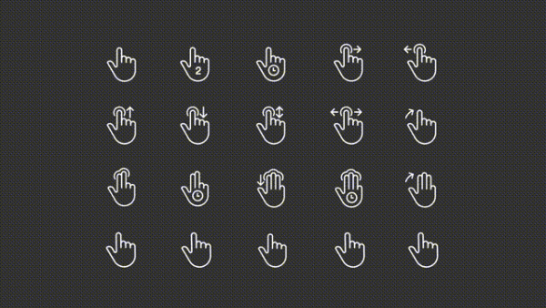 Animated touch white linear icon set Hot on Sale