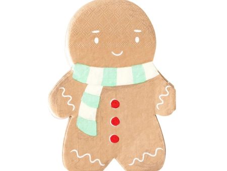 Cozy Gingerbread Man Lunch Napkins 24ct Supply