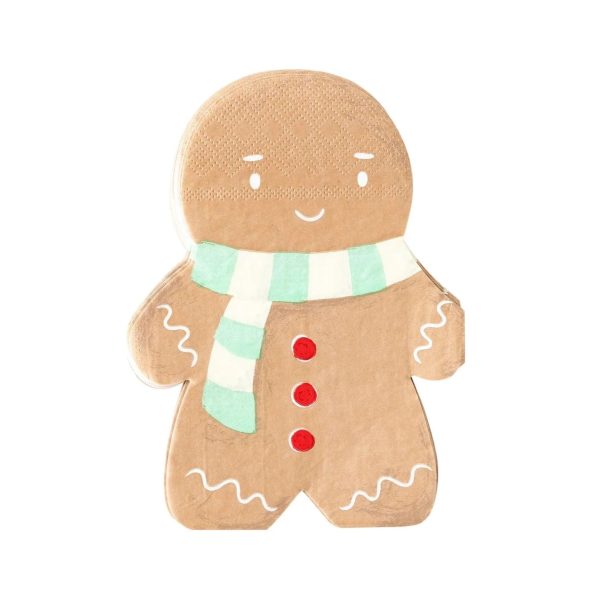 Cozy Gingerbread Man Lunch Napkins 24ct Supply