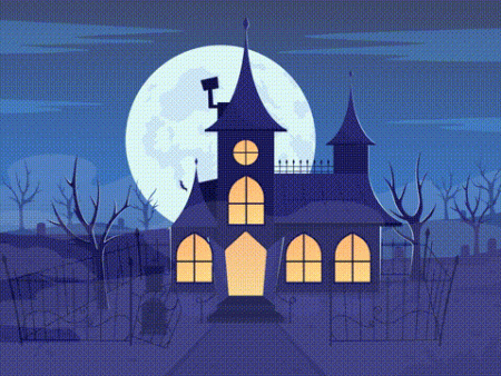 Animated spooky house illustration For Discount