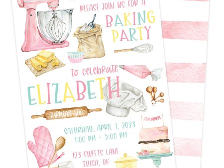 Baking Party Birthday Invitation Supply