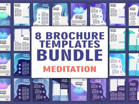 Yoga studio blank brochure template bundle Supply