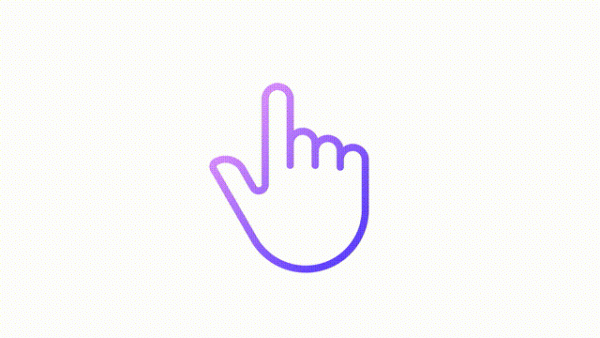 Animated finger touch gradient icon For Discount