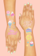 Too Sweet Temporary Tattoo Sheets 2ct For Sale