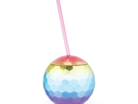 Rainbow Disco Ball Drink Tumbler Hot on Sale