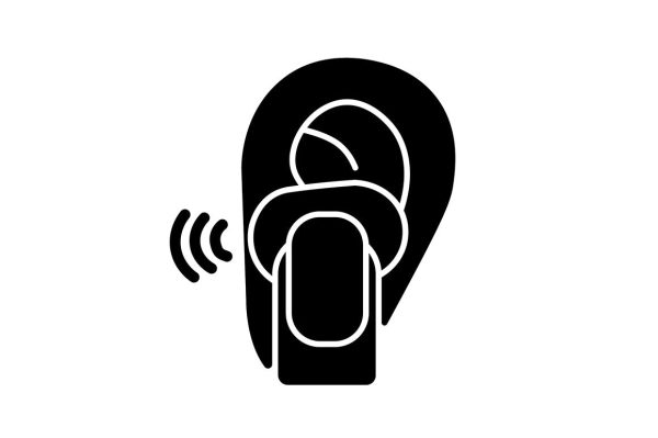 Different types of headphones black glyph icons set Online