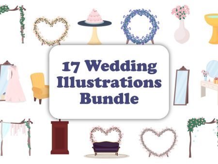 Wedding decorative objects illustration bundle Hot on Sale