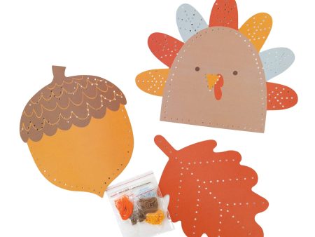 Thanksgiving Sewing Cards for Kids 3ct For Sale