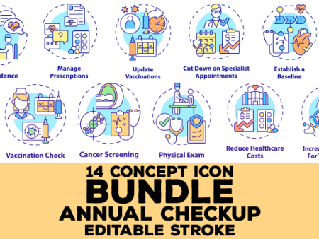 Annual Checkup Concept Icons Bundle Hot on Sale