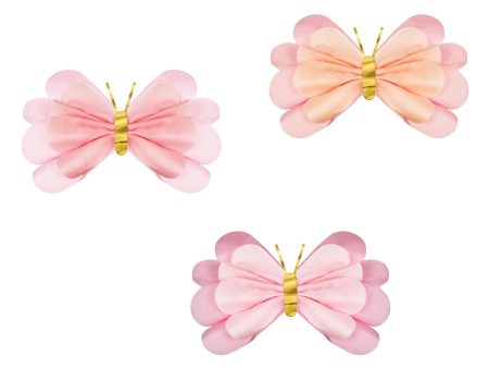 Magical Pink Butterfly Tissue Decorations 3ct For Cheap