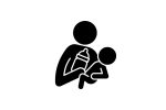 Parent and child interaction black glyph icons set on white space Fashion