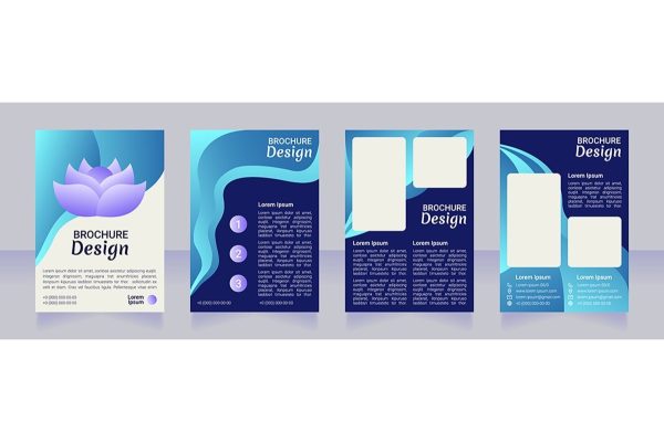 Yoga studio blank brochure template bundle Supply