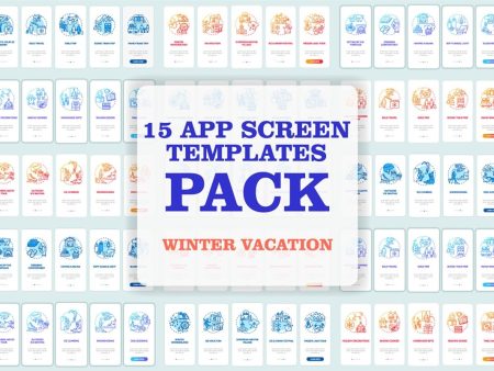 Winter vacation ideas and places onboarding mobile app page screen bundle Online Hot Sale