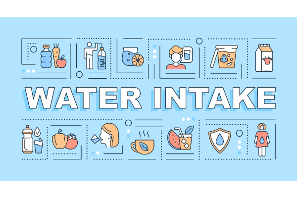 Water Intake Word Concepts Banner Bundle Fashion