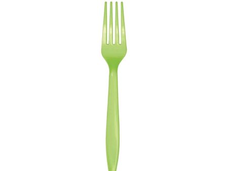 Lime Green Plastic Forks Set for 24 Online Sale