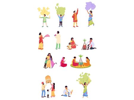 Indian festival vector character set Supply