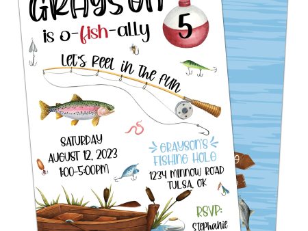 Gone Fishing Birthday Party Invitation For Discount