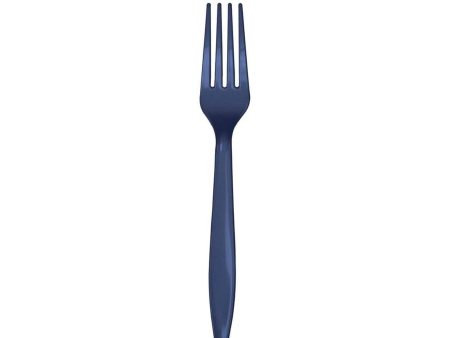 Navy Plastic Forks 24ct Cheap