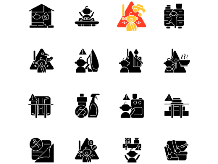 Child safety black glyph icons set Online Sale