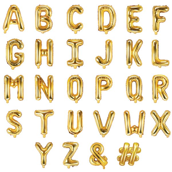 13in Air-Filled Gold Letter Balloon Online Hot Sale