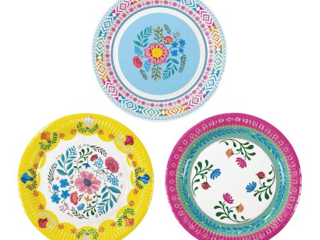 Boho Floral Paper Lunch Plates 12ct Cheap