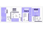 Infant care purple brochure templates bundle Fashion