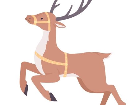 Santa reindeer semi flat color vector character Discount