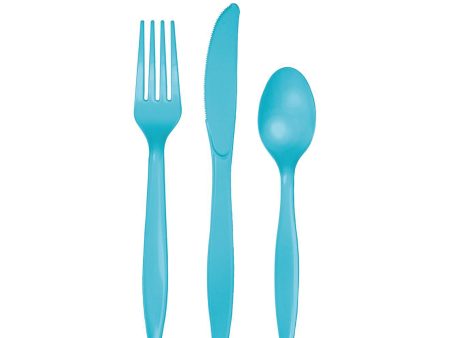 Bermuda Blue Plastic Cutlery Set for 8 Discount