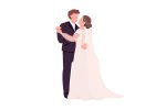 Happy newlyweds couples vector character set Online Sale