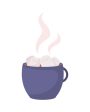 Hot cocoa with marshmallows semi flat color vector object Online Hot Sale