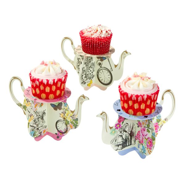 Alice in Wonderland Teapot Cupcake Stands 6ct Hot on Sale