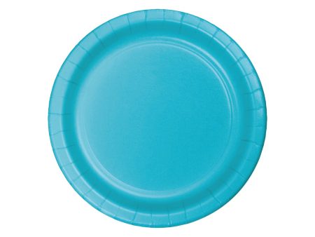 Bermuda Blue Paper Dessert Plates 24ct Sale