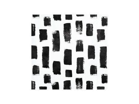 Black & White Abstract Dessert Napkins 24ct Supply